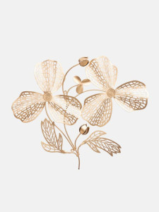 Golden Flowers and Leaves Wall Hanging